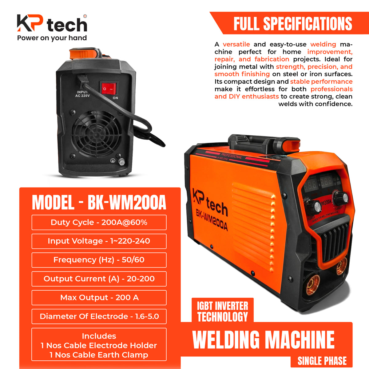Welding Machine 200A | Single Phase | BK-WM200A