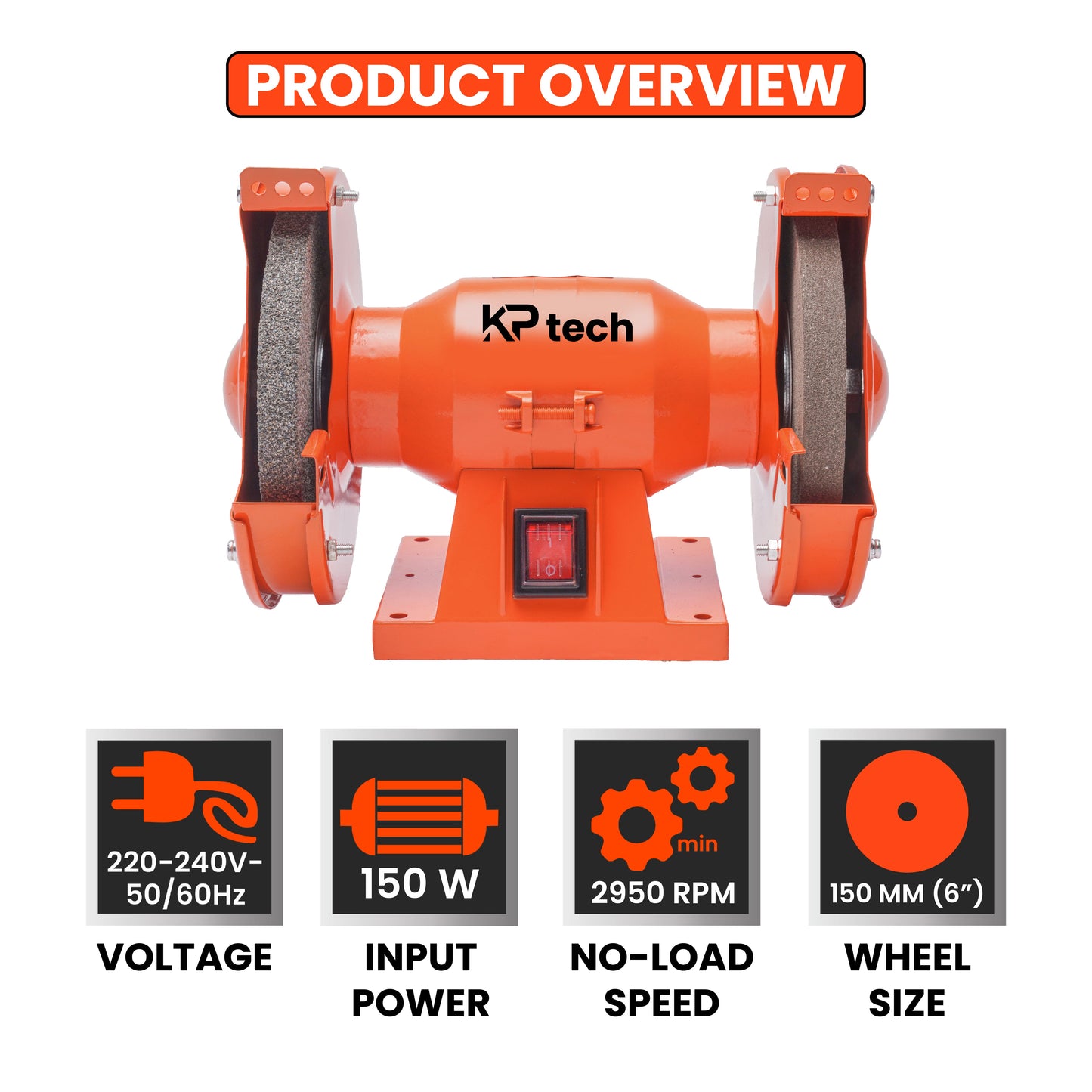Bench grinder 150W | 2950 RPM