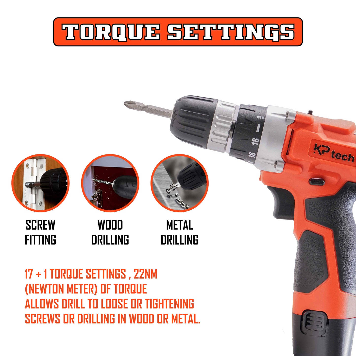 Cordless Drill 12V | 22NM Torque