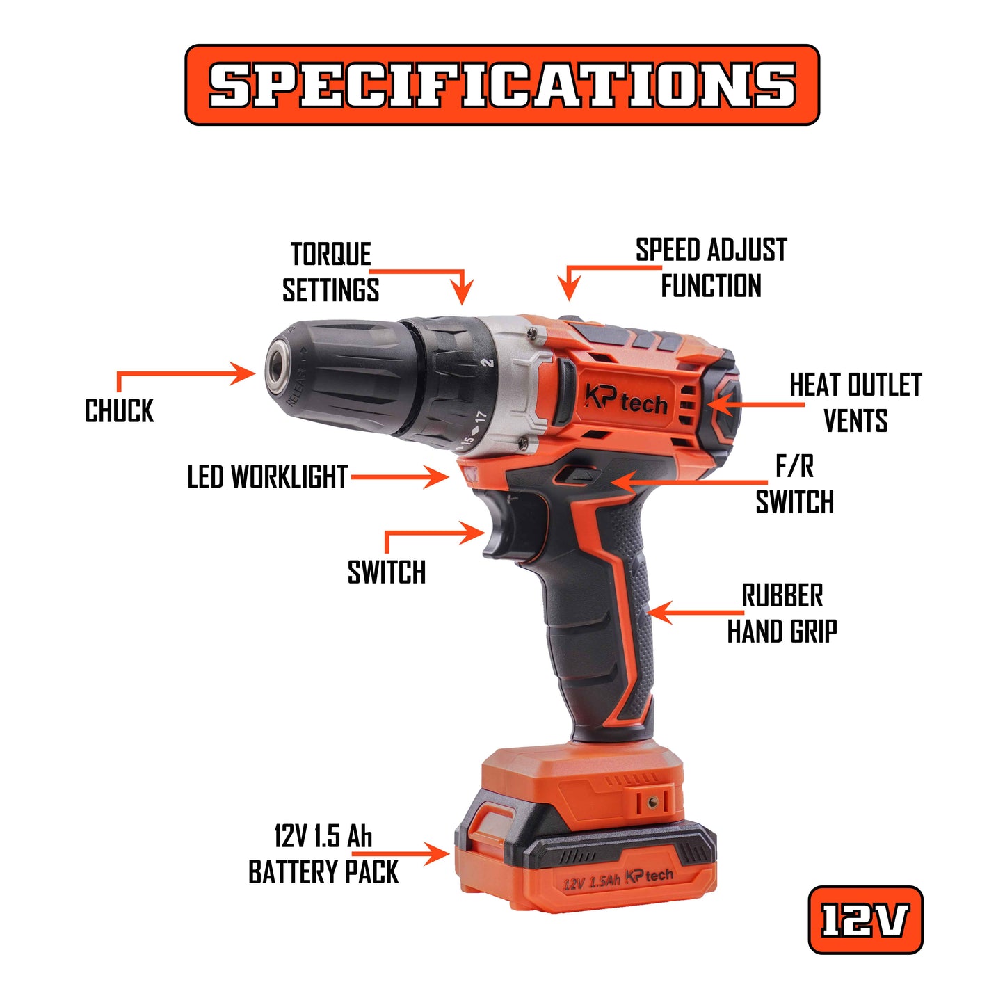 Cordless Drill 12V | 25NM Torque
