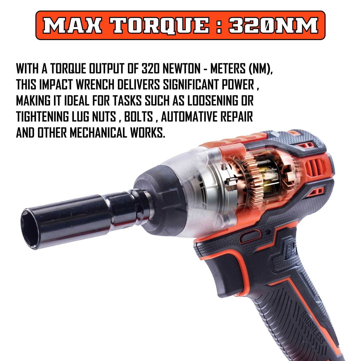 2 in 1 Cordless Impact Wrench + Screw Driver 20V