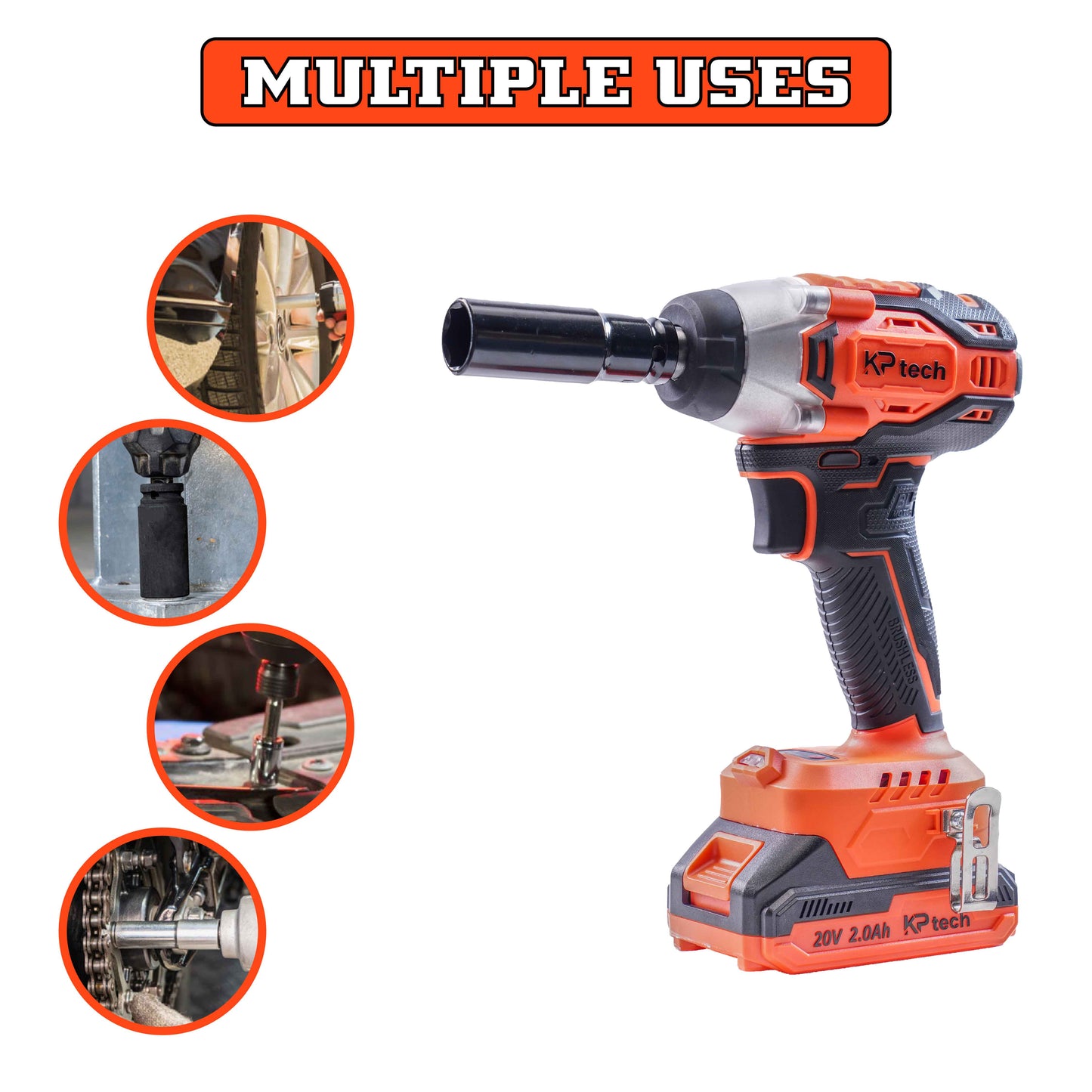 2 in 1 Cordless Impact Wrench + Screw Driver 20V