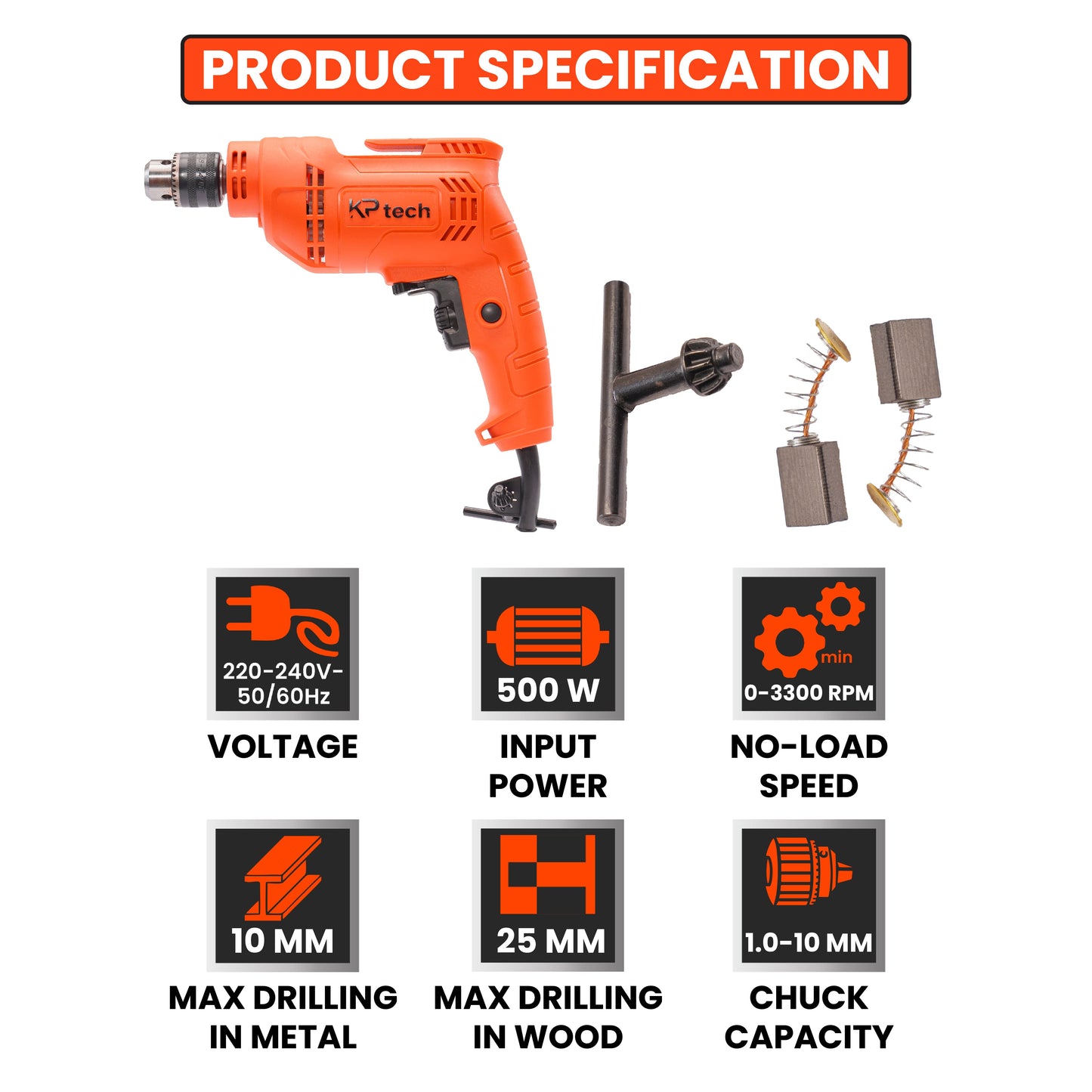 Impact Drill 500W | 10mm Chuck