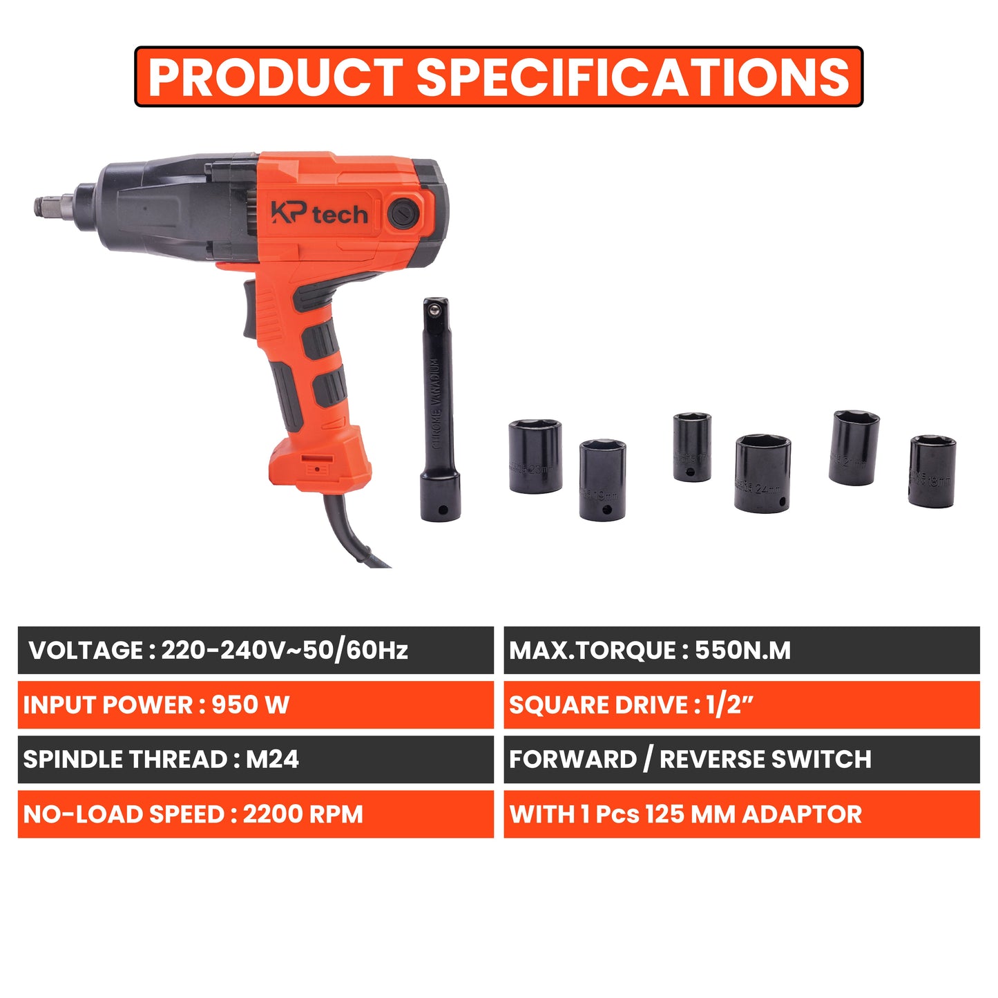 Impact wrench 950W