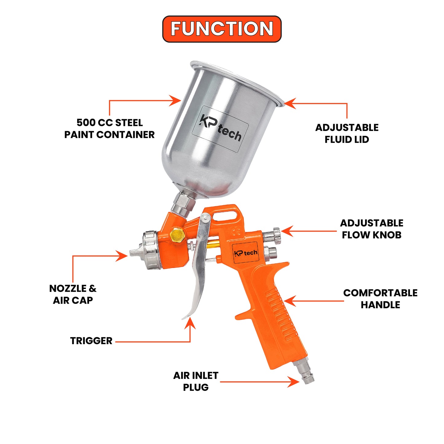 Air spray gun 500cc