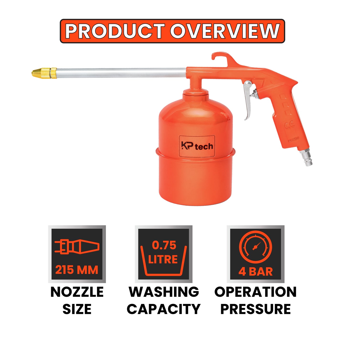 Air washing gun | 0.75L | 4bar pressure