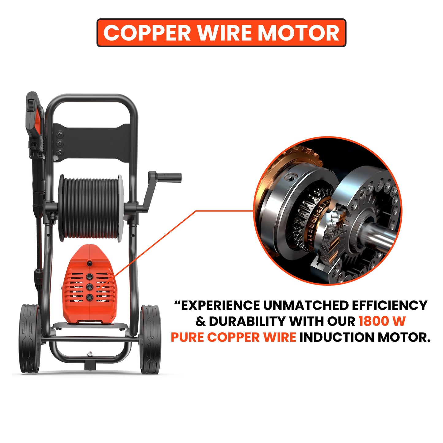 KP Tech High pressure washer 1800W | 130Bar(1850PSI) Pressure