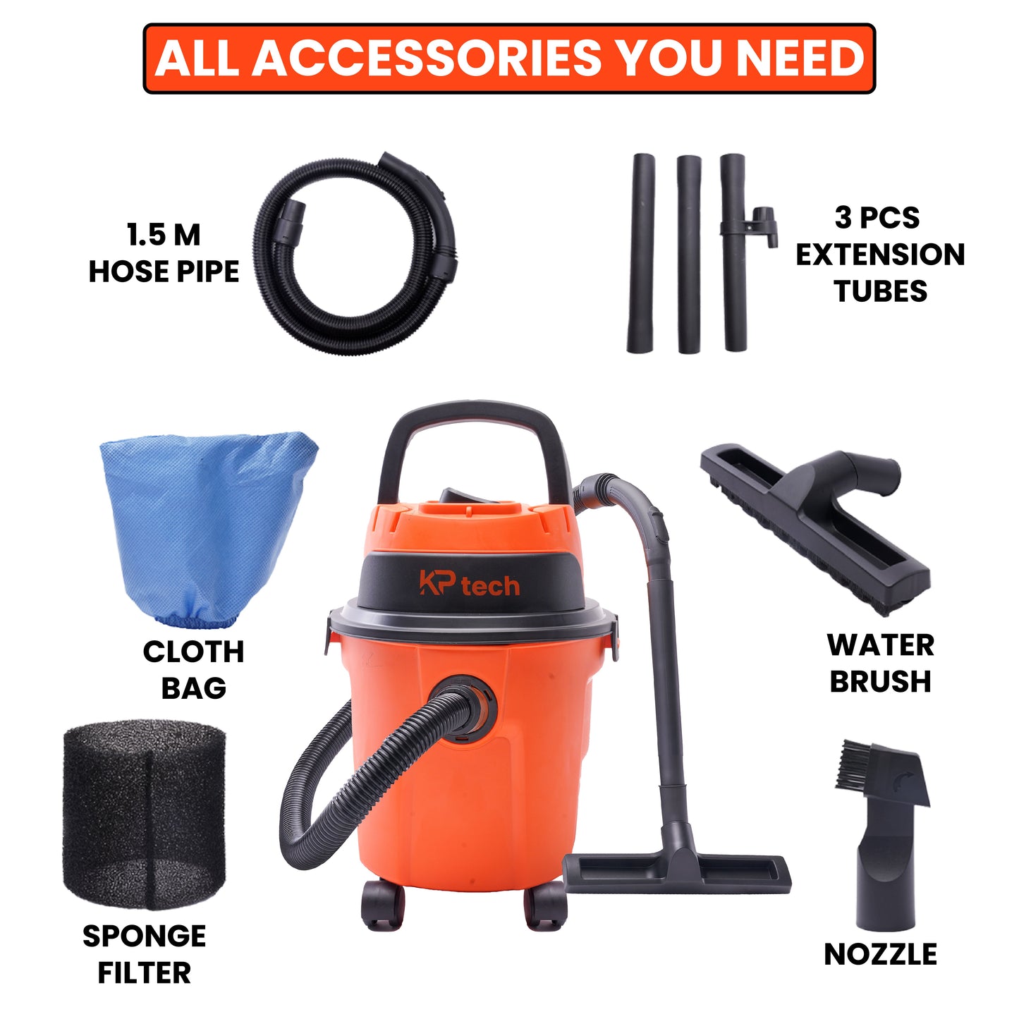 Vacuum Cleaner Wet & Dry 1000W | 10L