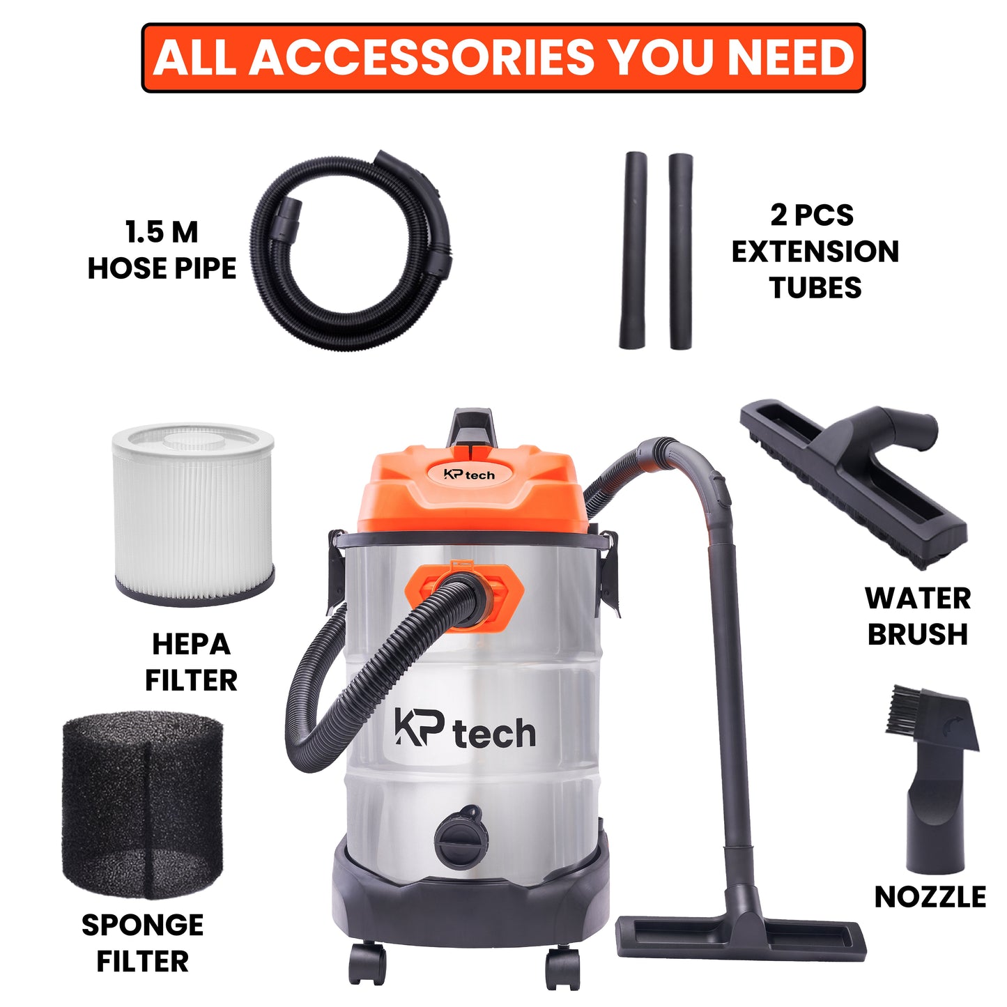 Vacuum Cleaner Wet & Dry 1400W | 30L