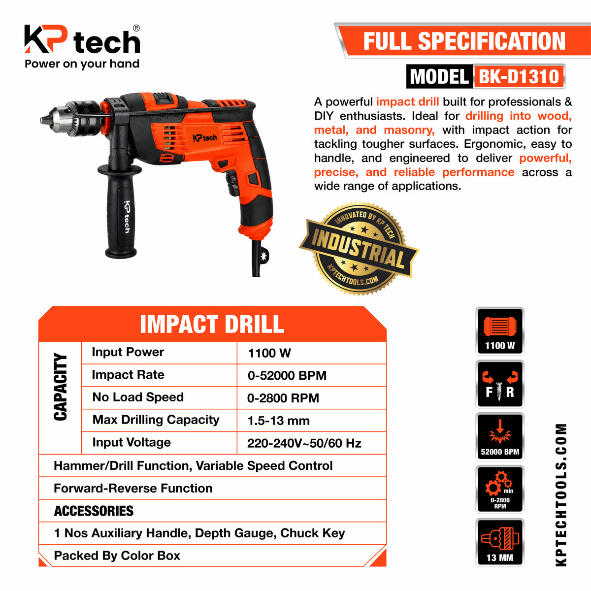 Impact Drill 1100W | BK-D1310