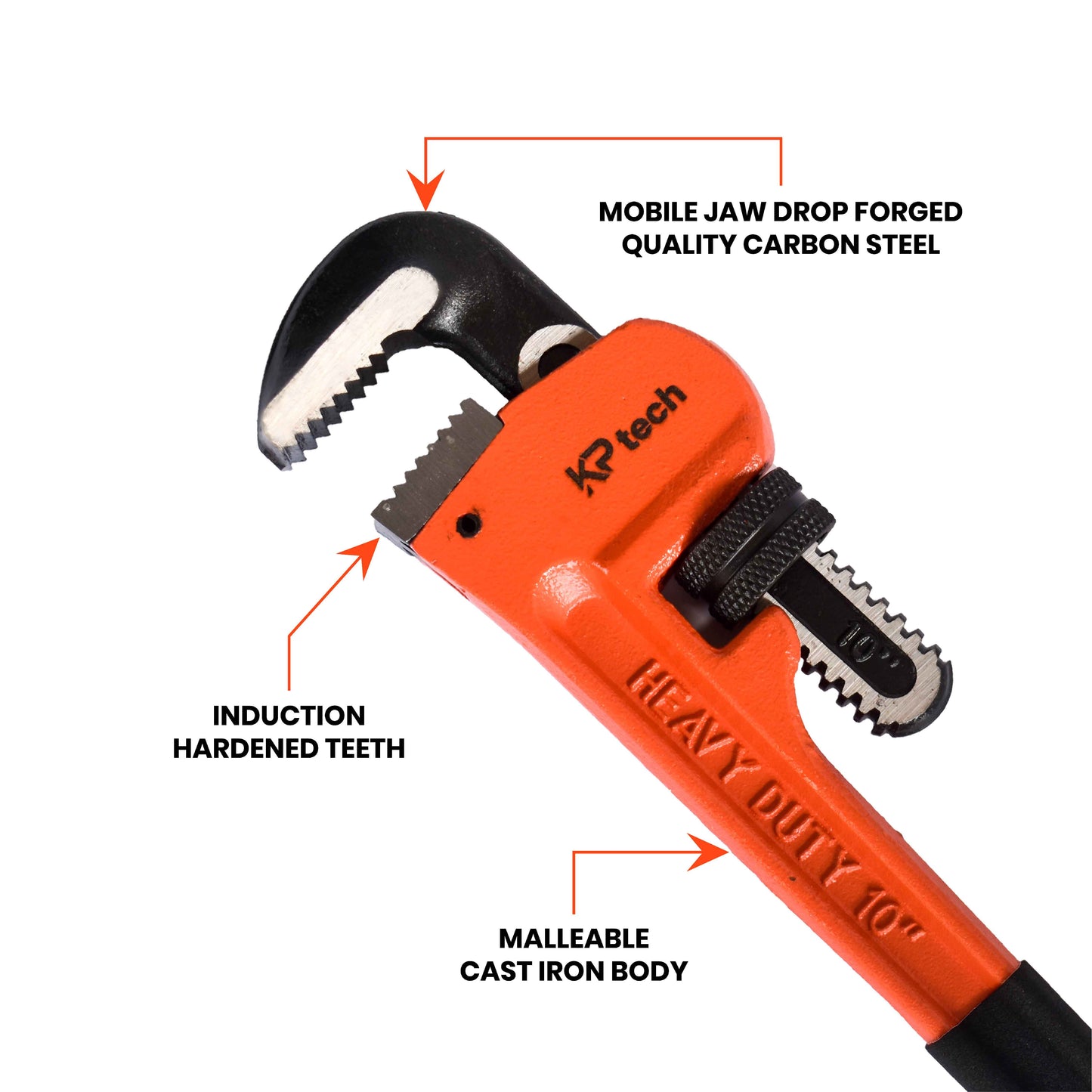 Heavy Duty Pipe Wrench | 10 Inch | HT-HPW1001