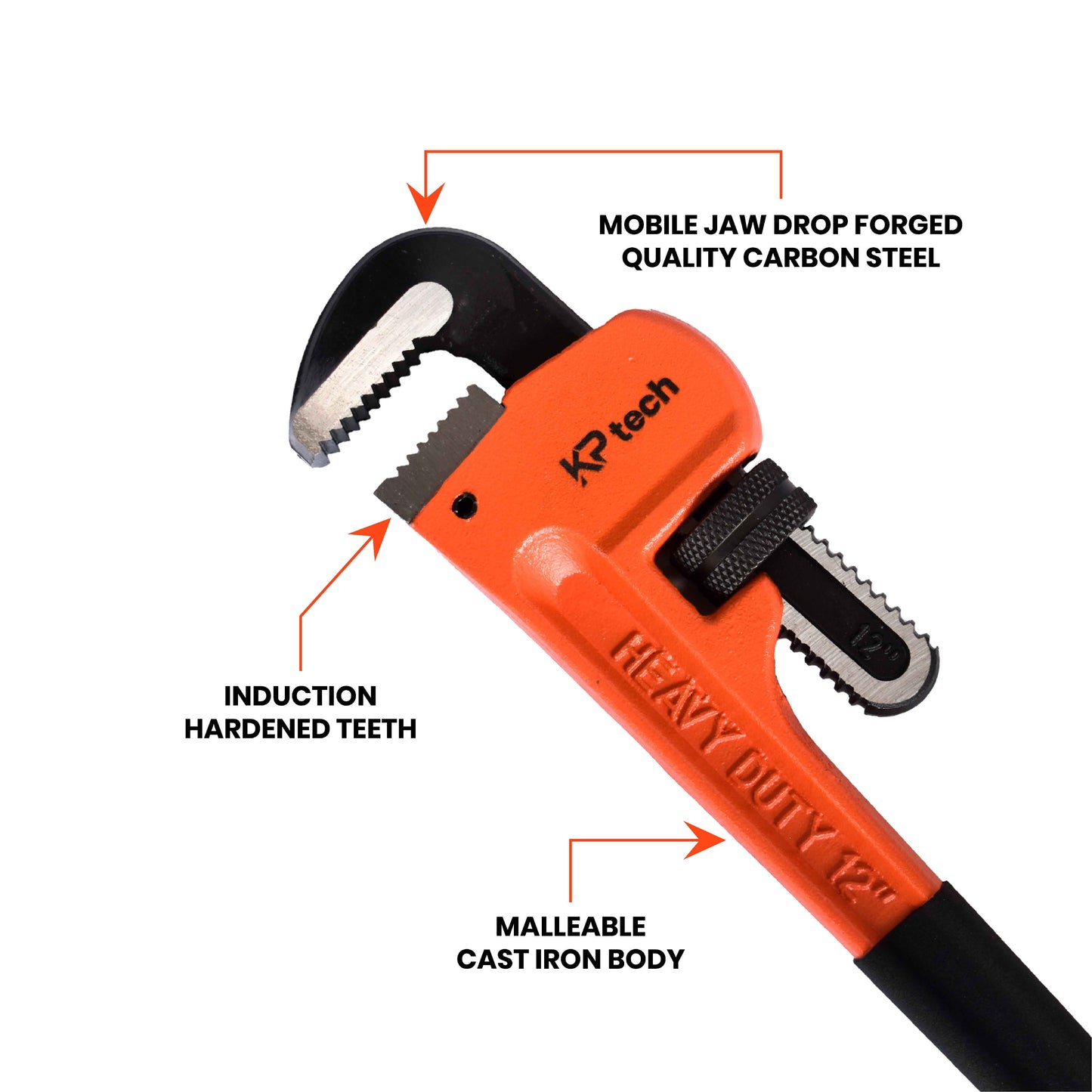 Heavy Duty Pipe Wrench | 12 Inch | HT-HPW1201