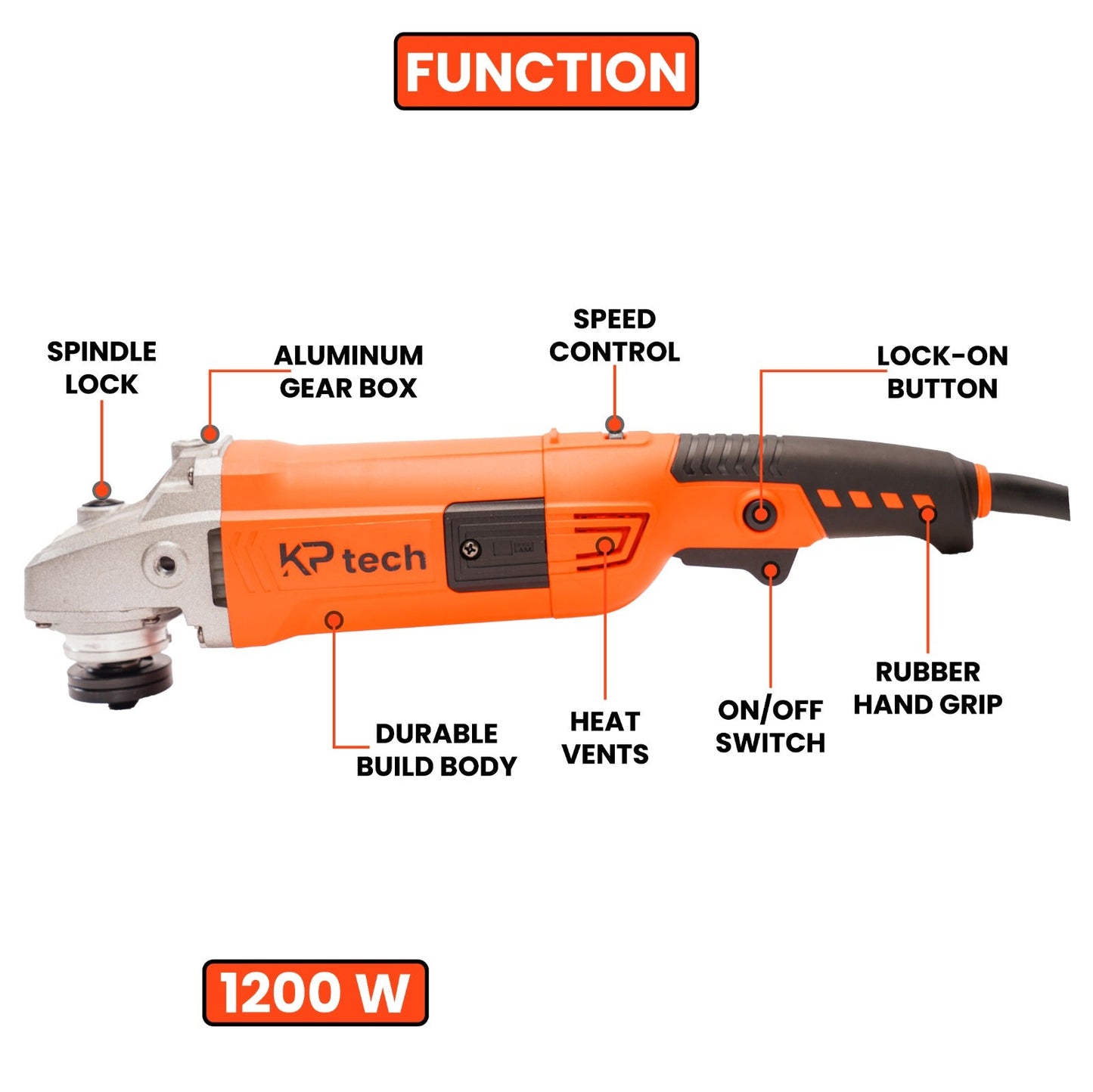 Angle Grinder 1200W | 3000-12000rpm