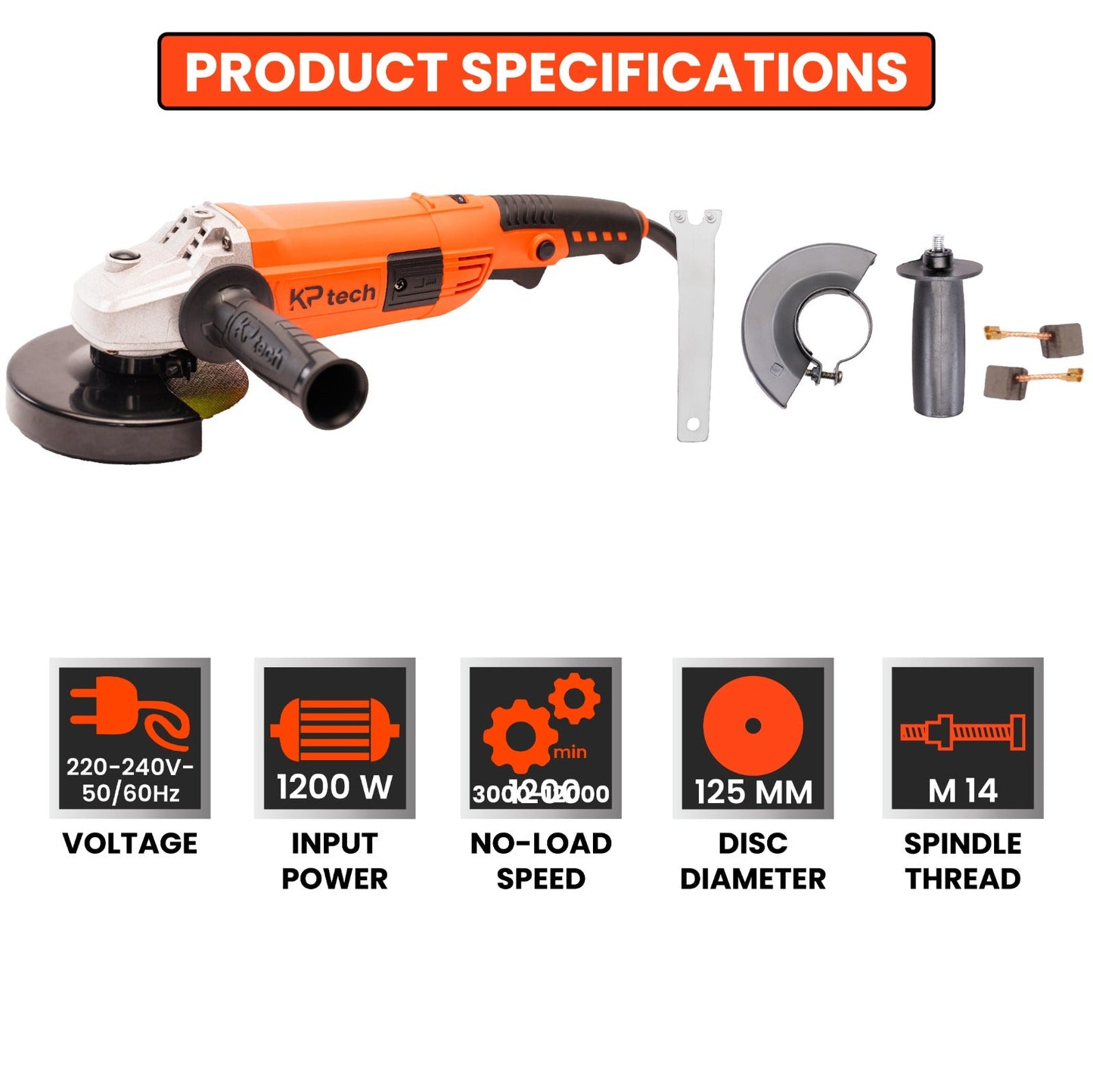 Angle Grinder 1200W | 3000-12000rpm