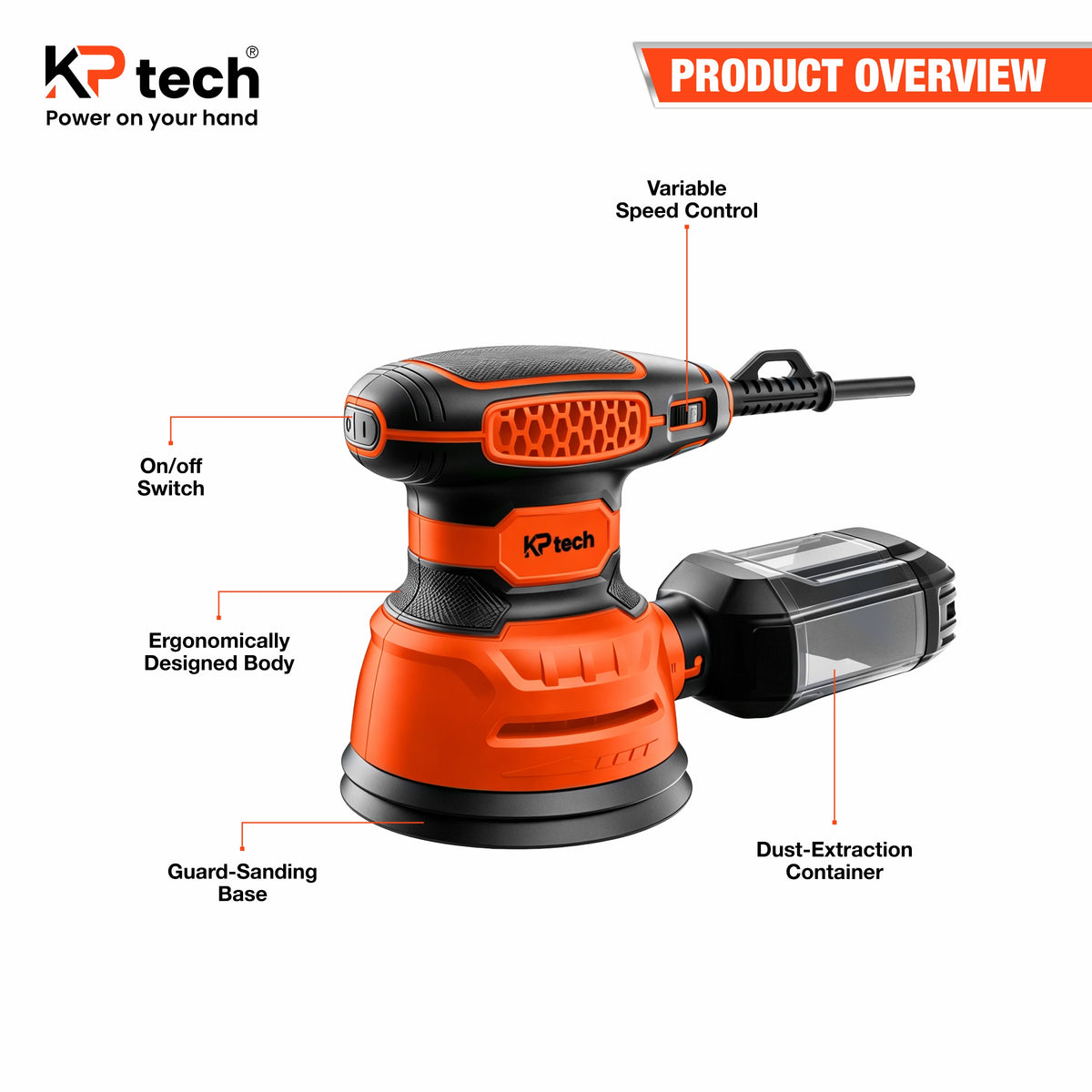 Orbital Sander 320W, 125mm | 5" BK-OS125