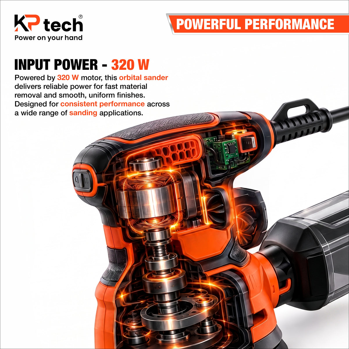 Orbital Sander 320W, 125mm | 5" BK-OS125