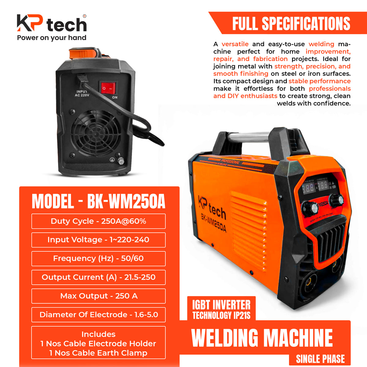 Welding Machine 250A | Single Phase | BK-WM250A