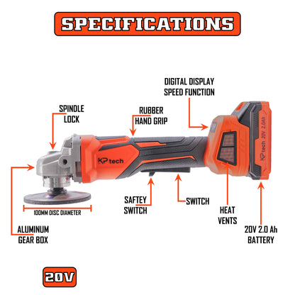 Cordless Angle Grinder 20V
