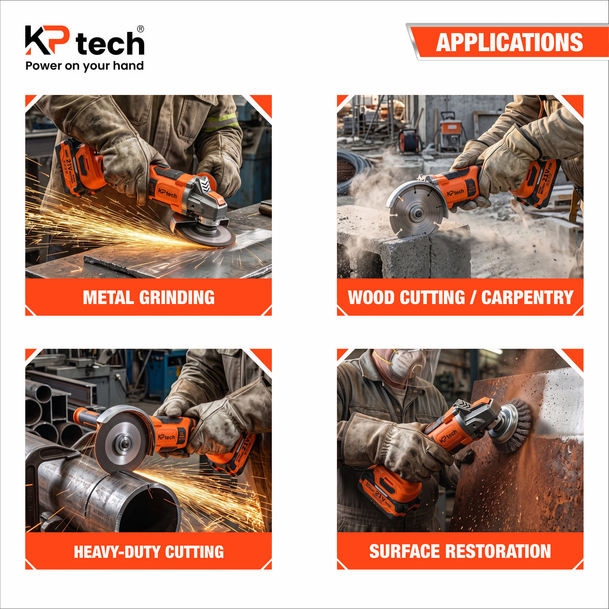 Cordless Angle Grinder 21V 4.0Ah, 100mm | 4", BK-CLG102