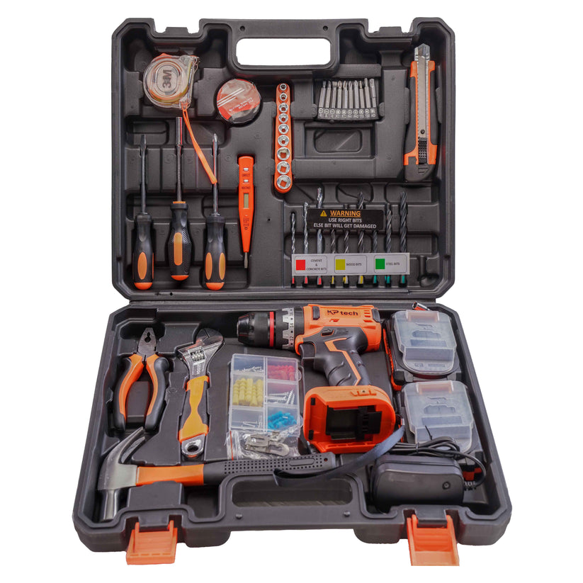 Tool Kit with 20V Cordless Impact Drill | 45 NM Torque – KP Tech Tools