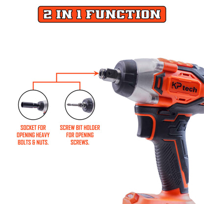 2 in 1 Cordless Impact Wrench + Screw Driver 20V