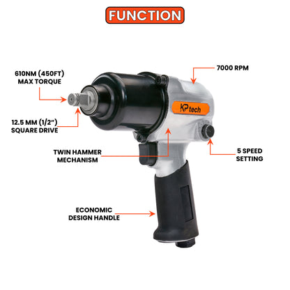 Air Impact wrench 610Nm(650ft)