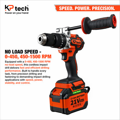 Cordless Impact Drill 21V 5.0Ah | 120 NM | 0-450, 450-1500 RPM | BK-CID13120