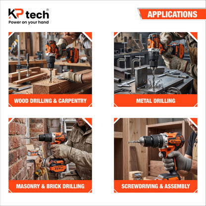 Cordless Impact Drill 21V 5.0Ah | 120 NM | 0-450, 450-1500 RPM | BK-CID13120