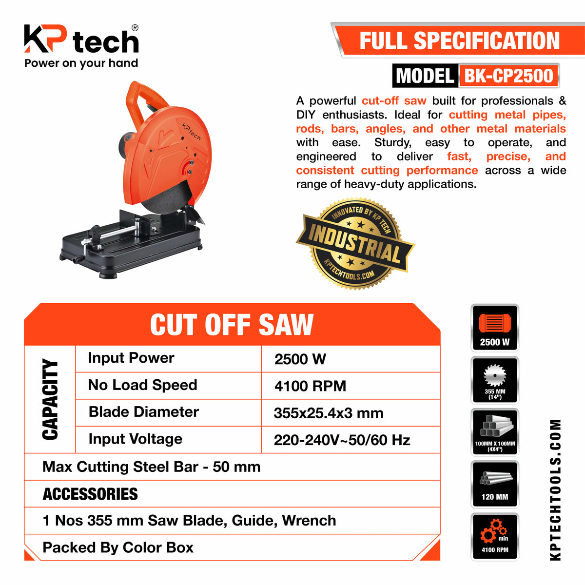 Cut Off Saw 2500W, 355 mm, BK-CP2500