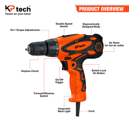 Electric Screwdriver 420W | 0-450, 450-1100 RPM | BK-ED4208