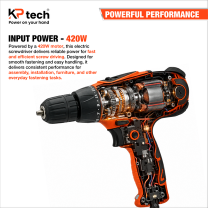 Electric Screwdriver 420W | 0-450, 450-1100 RPM | BK-ED4208