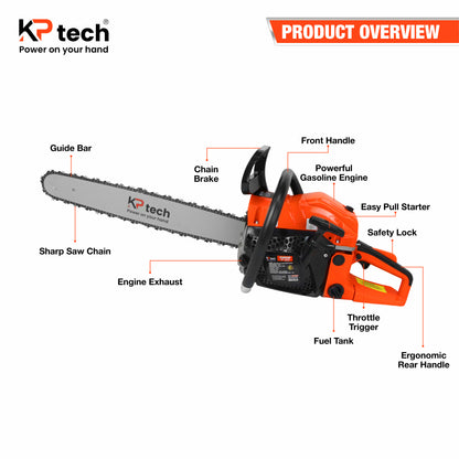 Gasoline Chainsaw 54.4CC | 18"(450mm) | BK-GCS1858