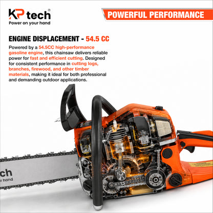 Gasoline Chainsaw 54.4CC | 18"(450mm) | BK-GCS1858
