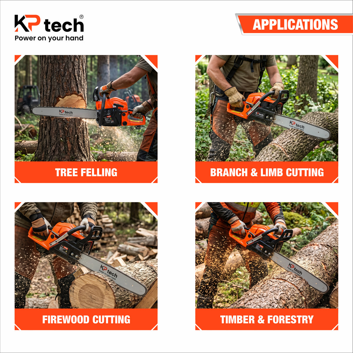 Gasoline Chainsaw 54.4CC | 18"(450mm) | BK-GCS1858